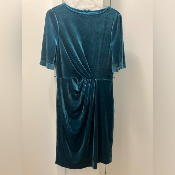 corset tube dress TEAL BLUE WITH TULLE RUFFLED CAPE – THA SEEN US SIZE:4 satin column skirt with black sweater dress Stretchy Ribbed Knit Nursing